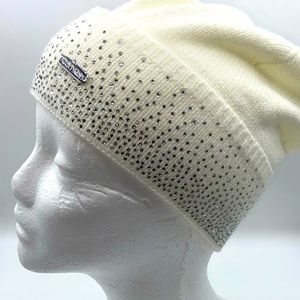 Calvin Klein Rhinestone-Embellished Knit Cap NWT